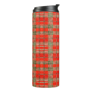 GARRAFA TÉRMICA  TUMBLER TÉRMICO XADREZ VERMELHO SCOTT