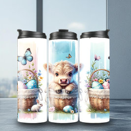 Garrafa Térmica Tumbler Vibrante de Vaca de Páscoa