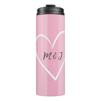Garrafa Térmica Tumblers con iniciales grabada rosa amor 