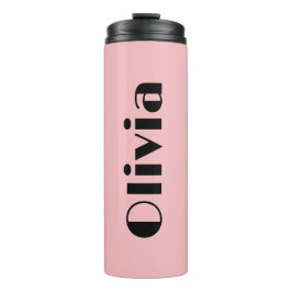 Garrafa Térmica Tumblers Cor-de-Rosa e Preto com Nome
