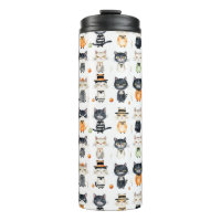 Tumblers ilustrados de Gato de Cute Personalizado