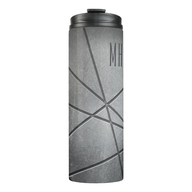 Garrafa Térmica Tumblor de monograma personalizado Faux Metal (Frente)