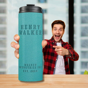 Garrafa Térmica Turquesa Teal Turquesa Vegan Personalizada