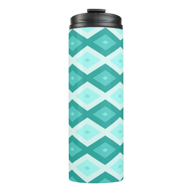 Garrafa Térmica Turquoise diamond pattern (Frente)