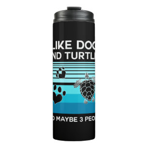 Garrafa Térmica Turtle Lover Eu Gosto De Cães E Tartarugas