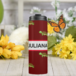 Garrafa Térmica Turtle Moderno Vermelho Castanho