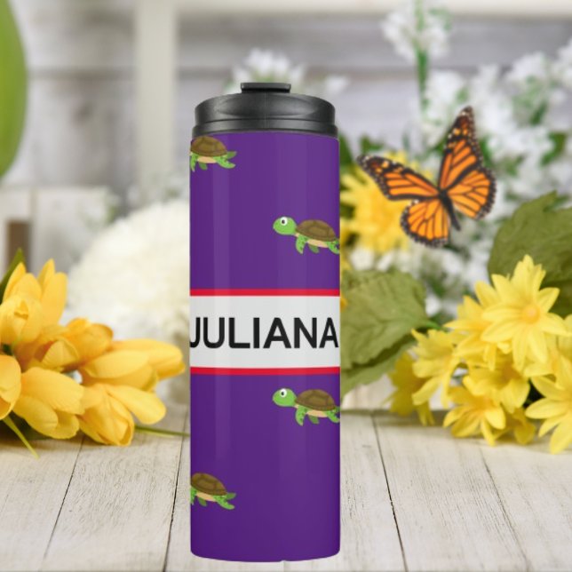 Garrafa Térmica Turtle Moderno Vermelho Roxo (Criador carregado)