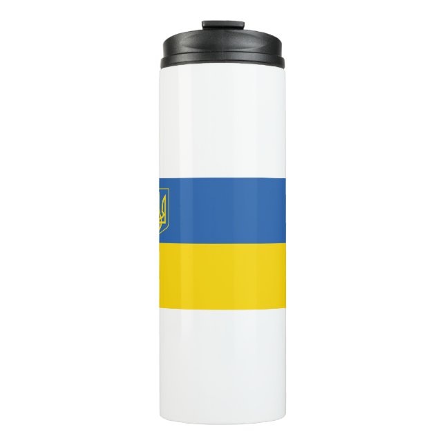 Garrafa Térmica Ucrânia-Bandeira com Trident (Frente)