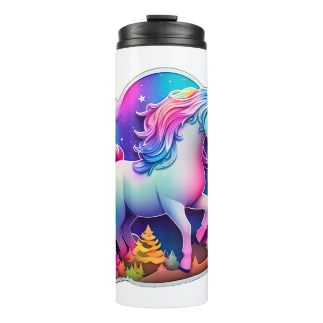 Garrafa Térmica Um Adorável Autocolante Unicorn (Frente)