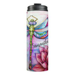 Garrafa Térmica Um Belo Dia, Dragonfly De Aquarela, Personalize