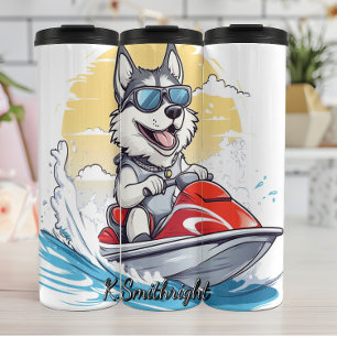 Garrafa Térmica Um cão Rouco num esqui de jato