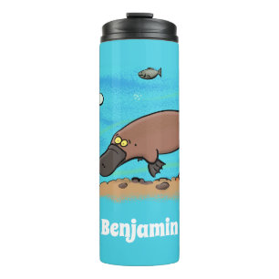Garrafa Térmica Um desenho animado para a natação em platypus