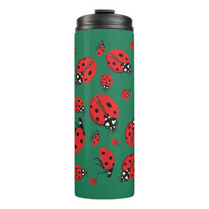 Garrafa Térmica Um monte de Ladybugs Lucky Pattern Green