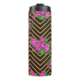 Garrafa Térmica Um padrão ardente e constante em flores doces. Com