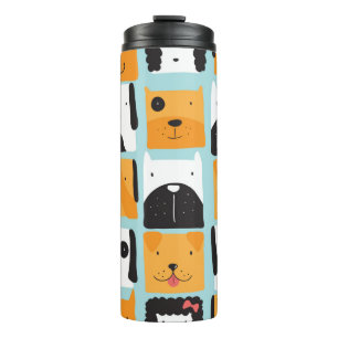 Garrafa Térmica Um padrão perfeito com cães bonitos.
