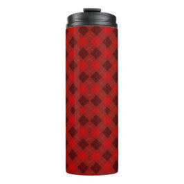Garrafa Térmica Uma caneca alta para viagem com um padrão xadrez v