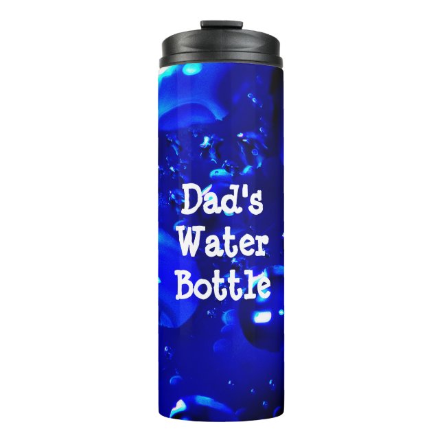 Garrafa Térmica Uma Galáxia Meteorológica Negra e Azul de Água (Frente)