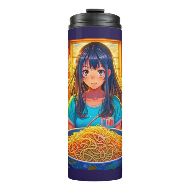 Garrafa Térmica Uma Garota e seu Anime de Ramen (Frente)