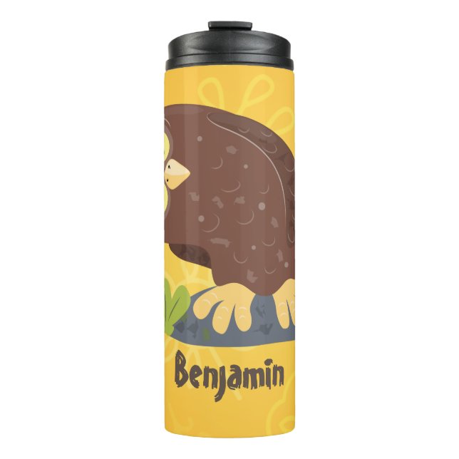 Garrafa Térmica Uma ilustração curiosa e engraçada de desenho anim (Frente)