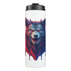 Garrafa Térmica Uma ilustração detalhada do mau ninja wolf Premi