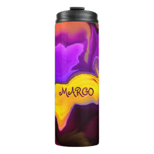 Garrafa Térmica Uma rajada de roxo e amarelo