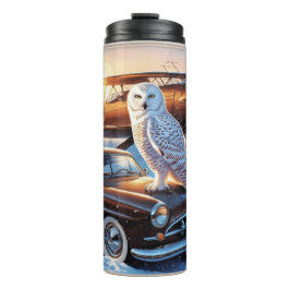 Garrafa Térmica Uma uva de neve, um avião e um carro vintage