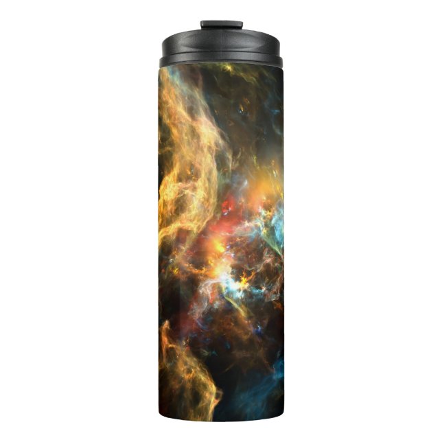 Garrafa Térmica Uma vez em uma série Space. Design abstrato feito  (Frente)