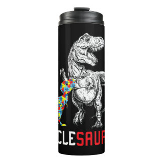 Garrafa Térmica Unclesaurus Autismo Sensibilização Tio Saurus 