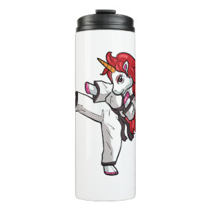 Garrafa Térmica Unicorn Karate Girl Taekwondo Jiu Jitsu MMA BJJ T-