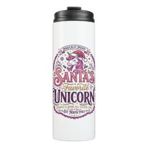 Garrafa Térmica Unicórnio Favorito do Papai Noel Unicórnio