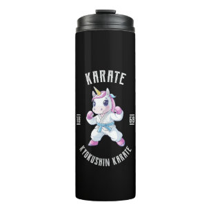 Garrafa Térmica Unicórnio Fofo de Karatê Artes Marciais - Unicórni