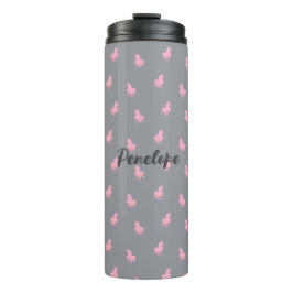 Garrafa Térmica Unicórnio Rosa Invisível sobre Cinzas