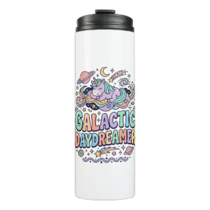 Garrafa Térmica Unicórnio Sonhador Galáctico Kawaii Adesivo e Cami