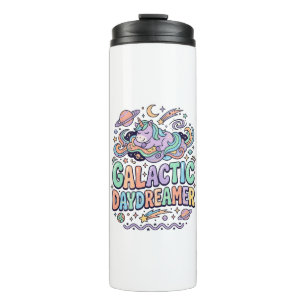 Garrafa Térmica Unicórnio Sonhador Galáctico Kawaii Adesivo e Cami