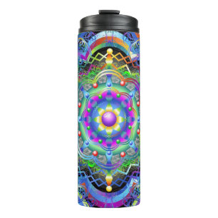 Garrafa Térmica Universo Mandala Cores Psicodélicas