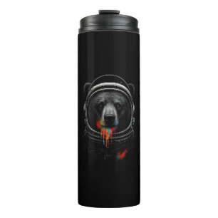 Garrafa Térmica Urso Astronauta com Pintura Neon Pingando Animal C
