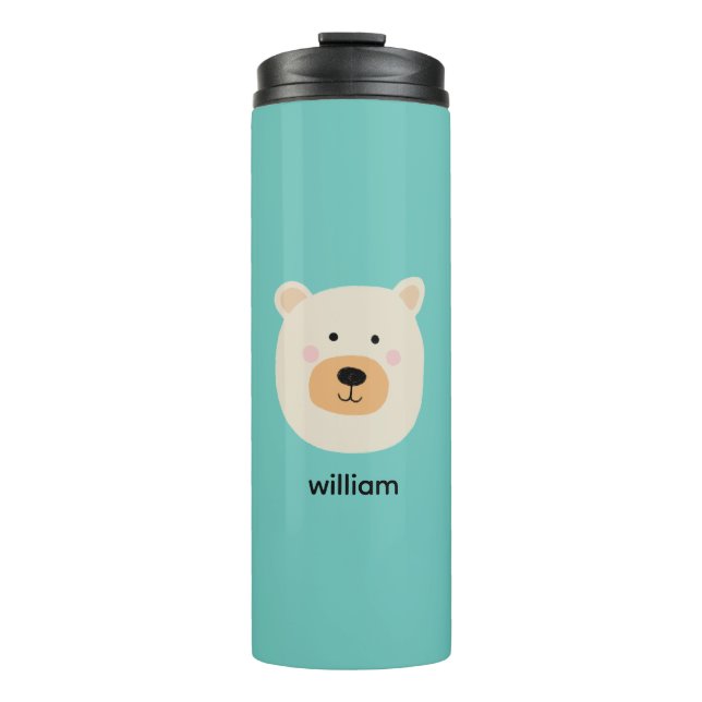 Garrafa Térmica Urso branco-branco (Frente)