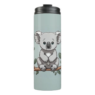 Garrafa Térmica Urso coala bonito em teal