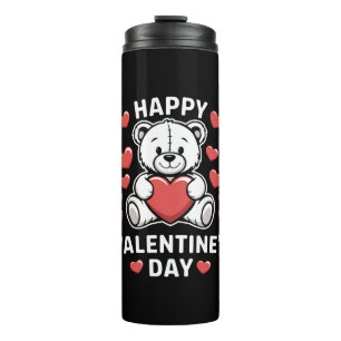 Garrafa Térmica Urso do Dia dos Namorados feliz vday