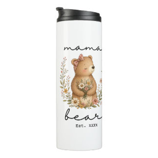 Garrafa Térmica Urso Mamãe para o Dia das Mães Aniversário da Mãe