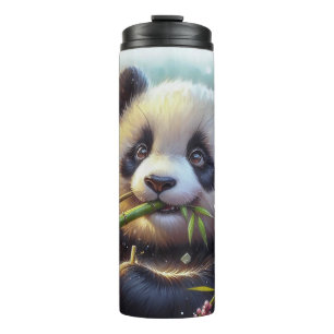 Garrafa Térmica Urso Panda Adorável Comendo Bambu