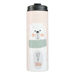 Garrafa Térmica Urso polar - o deixe nevar - inverno bonito/Natal