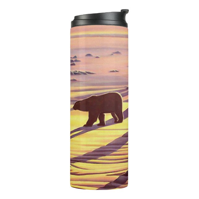 Garrafa Térmica Urso Polar Tumbler Mug Sunrise Bear Drinkware (Giro à esquerda)