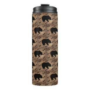 Garrafa Térmica Urso Preto E Pistas De Urso