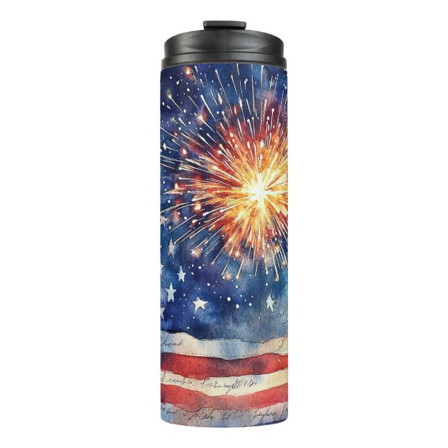 Garrafa Térmica USA flag. Please of Allegiance.  (Frente)