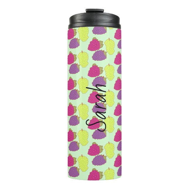 Garrafa Térmica Uvas Vermelhas, Verdes E Roxas (Frente)