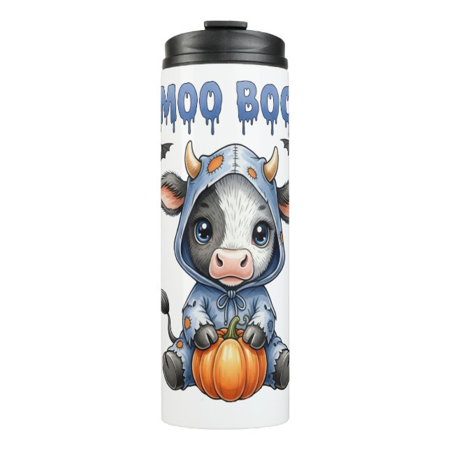 Garrafa Térmica Vaca de Halloween Moo Boo (Frente)