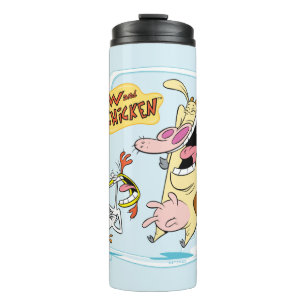 Garrafa Térmica Vaca e Galinha Rindo Gráfico