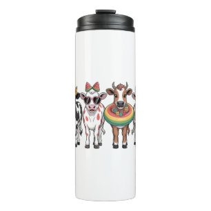 Garrafa Térmica Vacas de Verão PNG, Fazenda da Praia