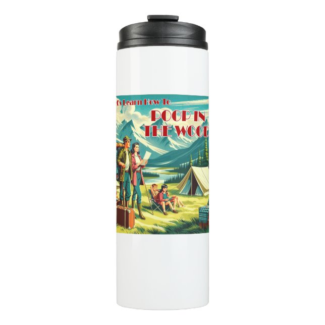 Garrafa Térmica Vamos Aprenda A Poop No Acampamento De Florestas (Frente)